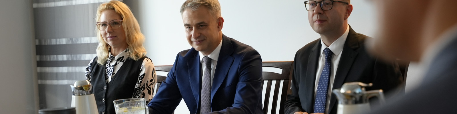 Wicepremier, minister cyfryzacji Krzysztof Gawkowski na kampusie WSG