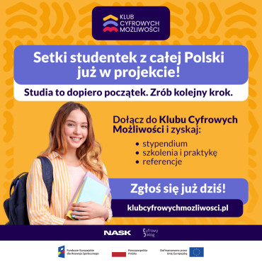 Klub Cyfrowych Możliwości – trwa rekrutacja studentek zainteresowanych nowymi technologiami